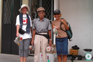Chicken man at market