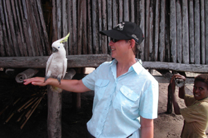 Louise-Ann and cockatoo